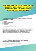 WGU D391 HEALTHCARE ECOSYSTEM&vert; OA&vert; OBJECTIVE ASSESSMENT&vert; 64 ACTUAL QUESTIONS AND ANSWERS LATEST UPDATED 2026 &lpar;GRADED A&plus;&rpar;