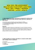 WGU D391 PRE-ASSESSMENT&colon; HEALTHCARE ECOSYSTEMS QUESTIONS WITH 100&percnt; CORRECT ANSWERS &vert; VERIFIED &vert; LATEST UPDATE