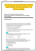 Test Bank For Contemporary Nursing Issues Trends And Management 7th Edition By Cherry And Jacob Chapter 1-28&vert;Complete Guide A&plus;