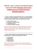NUR 265 &ndash; Exam 1&colon; Critical Care & Medical-Surgical  Nursing TEST EXAM  Questions And Correct  Detailed Answers &lpar;Verified Answers&rpar;  &vert;Already Graded A&plus;&period;