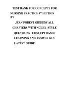 Concepts for Nursing Practice 4th Edition &lpar;Jean Foret Giddens&rpar; &vert; Complete Test Bank With NCLEX-Style Questions and Answer Key