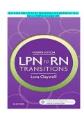 TEST BANK FOR LPN TO RN TRANSITIONS 4TH EDITION BY CLAYWELL