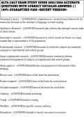 ALTA CALT EXAM STUDY GUIDE 2025&sol;2026 ACCURATE QUESTIONS WITH CORRECT DETAILED ANSWERS &vert;&vert; 100&percnt; GUARANTEED PASS <RECENT VERSION>