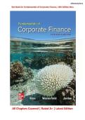 Test Bank with Complete Answer Guide &ndash; Fundamentals of Corporate Finance &lpar;13th Edition&rpar; By Stephen A&period; Ross &vert; All Chapters Covered &vert; Rated A&plus; &vert; Latest Edition
