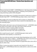 Community NUR 206 Exam 1 Review Exam Questions and Answer