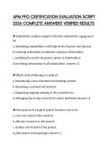APM PFQ CERTIFICATION EVALUATION SCRIPT 2026 COMPLETE ANSWERS VERIFIED RESULTS