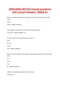 &lpar;2025&sol;2026&rpar; NCCCO missed questions  with correct answers &vert; Rated A&plus;