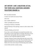 ART HISTORY 1 UNIT 2 MILESTONE ACTUAL TEST PAPER 2026 QUESTIONS ANSWERS SOLUTIONS GRADED A&plus;