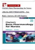 Clayton&rsquo;s Basic Pharmacology for Nurses &lpar;20th Ed&comma; ISBN 9780443126994&rpar; &ndash; Test Bank &plus; Answers&comma; All 1-48 Chapters