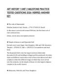 ART HISTORY 1 UNIT 2 MILESTONE PRACTICE TESTED QUESTIONS 2026 VERIFIED ANSWER KEY