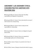 ASSIGNMENT 1 LAB ASSIGNMENT ETHICAL CONCERNS PRACTICE QUESTIONS WITH SOLUTIONS 2026