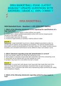 IHSA BASKETBALL EXAM&colon; &lpar;LATEST 2026&sol;2027 UPDATE&rpar; QUESTIONS WITH ANSWERS &vert; GRADE A &vert; 100&percnt; CORRECT