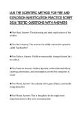 IAAI THE SCIENTIFIC METHOD FOR FIRE AND EXPLOSION INVESTIGATION PRACTICE SCRIPT 2026 TESTED QUESTIONS WITH ANSWERS