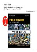 Test Bank&colon; Public Speaking&colon; The Evolving Art &lpar;5th Edition&rpar; &ndash; Stephanie J&period; Coopman & James Lull