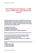 MCAT Biology Practice Questions &ndash; Verified Answers &vert; 100&percnt; Latest Update 2026 &vert; Exam-Focused