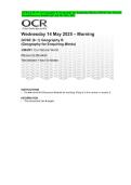 OCR GCSE &lpar;9&ndash;1&rpar; Geography B &lpar;Geography for Enquiring Minds&rpar; J384&sol;01 Our Natural World Resource Booklet QP and MS May 2025