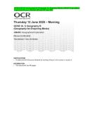 OCR GCSE &lpar;9&ndash;1&rpar; Geography B &lpar;Geography for Enquiring Minds&rpar; J384&sol;03 Geographical Exploration Resource Booklet QP and MS June 2025