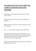 IAHCSMM CRCST EXAM STUDY SHEET 2026 COMPLETE QUESTIONS AND SOLVED SOLUTIONS