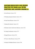 IAHCSMM ENDOSCOPIC QUIZ REVIEW PRACTICE TEST BANK 2026 TESTED QUESTIONS AND ANSWERS GRADED A&plus;