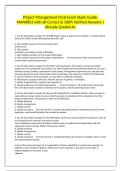 Project Management Final Exam Study Guide- MAN4853 with all Correct & 100&percnt; Verified Answers &vert;Already Graded A&plus;