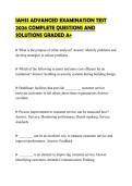 IAHSS ADVANCED EXAMINATION TEST 2026 COMPLETE QUESTIONS AND SOLUTIONS GRADED A&plus;