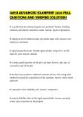 IAHSS ADVANCED EXAMPREP 2026 FULL QUESTIONS AND VERIFIED SOLUTIONS