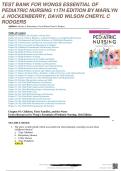 Wong&rsquo;s Essentials of Pediatric Nursing &lpar;11th Edition&rpar; &ndash; Hockenberry&comma; Rodgers & Wilson &vert; Test Bank & Study Guide