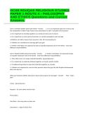 GCSE EDUQAS RELIGIOUS STUDIES PAPER 1 ROUTE A - PHILOSOPHY AND ETHICS Questions and Correct Answers&period;