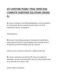 ATI CAPSTONE PHARM 1 FINAL PAPER 2026 COMPLETE QUESTIONS SOLUTIONS GRADED A&plus;