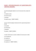 EXAM 1  PATHOPHYSIOLOGY 237 QUESTIONS WITH VERIFIED ANSWERS &comma;100&percnt;CORRECT