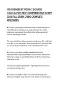 ATI DOSAGES BY WEIGHT DOSAGE CALCULATION TEST COMPREHENSIVE SCRIPT 2026 FULL STUDY GUIDE COMPLETE RESPONSES