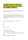 IAI CERTIFICATION TEST BANK 2026 UPDATED QUESTIONS AND ANSWERS 100&percnt; CORRECT GRADED A&plus;