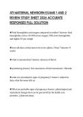 ATI MATERNAL NEWBORN EXAMS 1 AND 2 REVIEW STUDY SHEET 2026 ACCURATE RESPONSES FULL SOLUTION