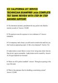 ICC CALIFORNIA UST SERVICE TECHNICIAN EXAMPREP 2026 COMPLETE TEST BANK REVIEW WITH STEP BY STEP ANSWER SUPPORT