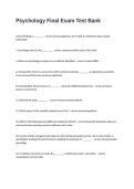 Psychology Final Exam Test Bank Complete Solutions 100&percnt; Verified Answers Graded A&plus;&period;