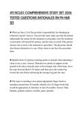 ATI NCLEX COMPREHENSIVE STUDY SET 2026 TESTED QUESTIONS RATIONALES RN PN NUR 101