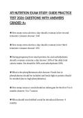ATI NUTRITION EXAM STUDY GUIDE PRACTICE TEST 2026 QUESTIONS WITH ANSWERS GRADED A&plus;