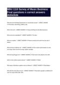 MBU 1110 Survey of Music Business Final questions n correct answers 2025&sol;2026