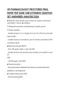 ATI PHARMACOLOGY PROCTORED FINAL PAPER TEST BANK ONE EXTENSIVE QUESTION SET ANSWERED ANALYSIS 2026