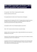 MBU 2520 Copyright Law Exam 1 &lpar;Prof Peppe&rpar; questions well answered
