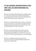 ATI VATI MATERNAL NEWBORN REVIEW STUDY SHEET 2026 ACCURATE RESPONSES FULL SOLUTION