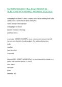 PATHOPHYSIOLOGY FINAL EXAM REVIEW 94 QUESTIONS WITH VERIFIED ANSWERS 2025&sol;2026&comma;100&percnt;CORRECT
