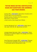 TIKTOK MEDIA BUYING CERTIFICATION  EXAM 2026 QUESTIONS AND ANSWERS&vert;  ACE YOUR GRADES&period; 