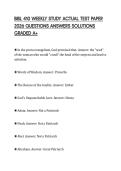 BIBL 410 WEEKLY STUDY ACTUAL TEST PAPER 2026 QUESTIONS ANSWERS SOLUTIONS GRADED A&plus;
