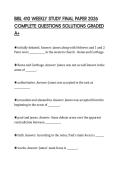 BIBL 410 WEEKLY STUDY FINAL PAPER 2026 COMPLETE QUESTIONS SOLUTIONS GRADED A&plus;