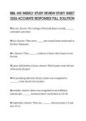 BIBL 410 WEEKLY STUDY REVIEW STUDY SHEET 2026 ACCURATE RESPONSES FULL SOLUTION