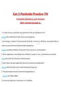 Cat 3 Pesticide Practice TN 2026 &vert; Questions with 100&percnt; Correct Answers Complete &vert; Updated 2026 &sol; 2027 Verified by Experts