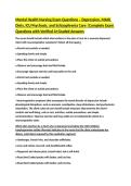 Mental Health Nursing Exam Questions &ndash; Depression&comma; MAOI Diets&comma; ICU Psychosis&comma; and Schizophrenia Care &vert;Complete Exam Questions with Verified A&plus;Graded Answers 