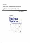 Database Systems&colon; Design&comma; Implementation&comma; & Management &ndash; Carlos Coronel & Steven Morris &lpar;14th Edition&rpar; &vert; Complete Test Bank &lpar;All Chapters&rpar;