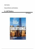 Financial Markets and Institutions &ndash; Jeff Madura &lpar;12th Edition&rpar; &vert; Complete Test Bank &lpar;All Chapters&rpar;